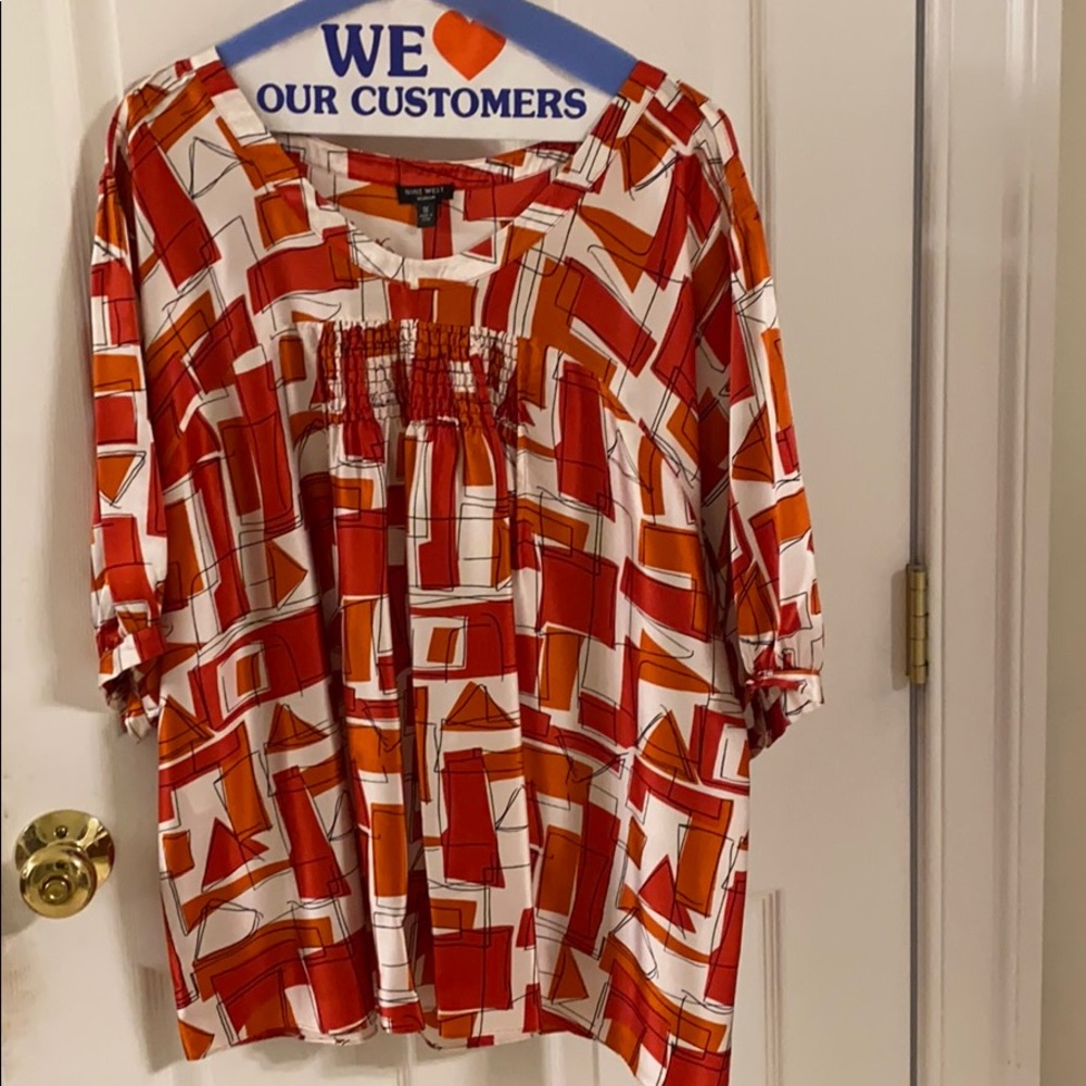 Nine West Silk Tunic Top